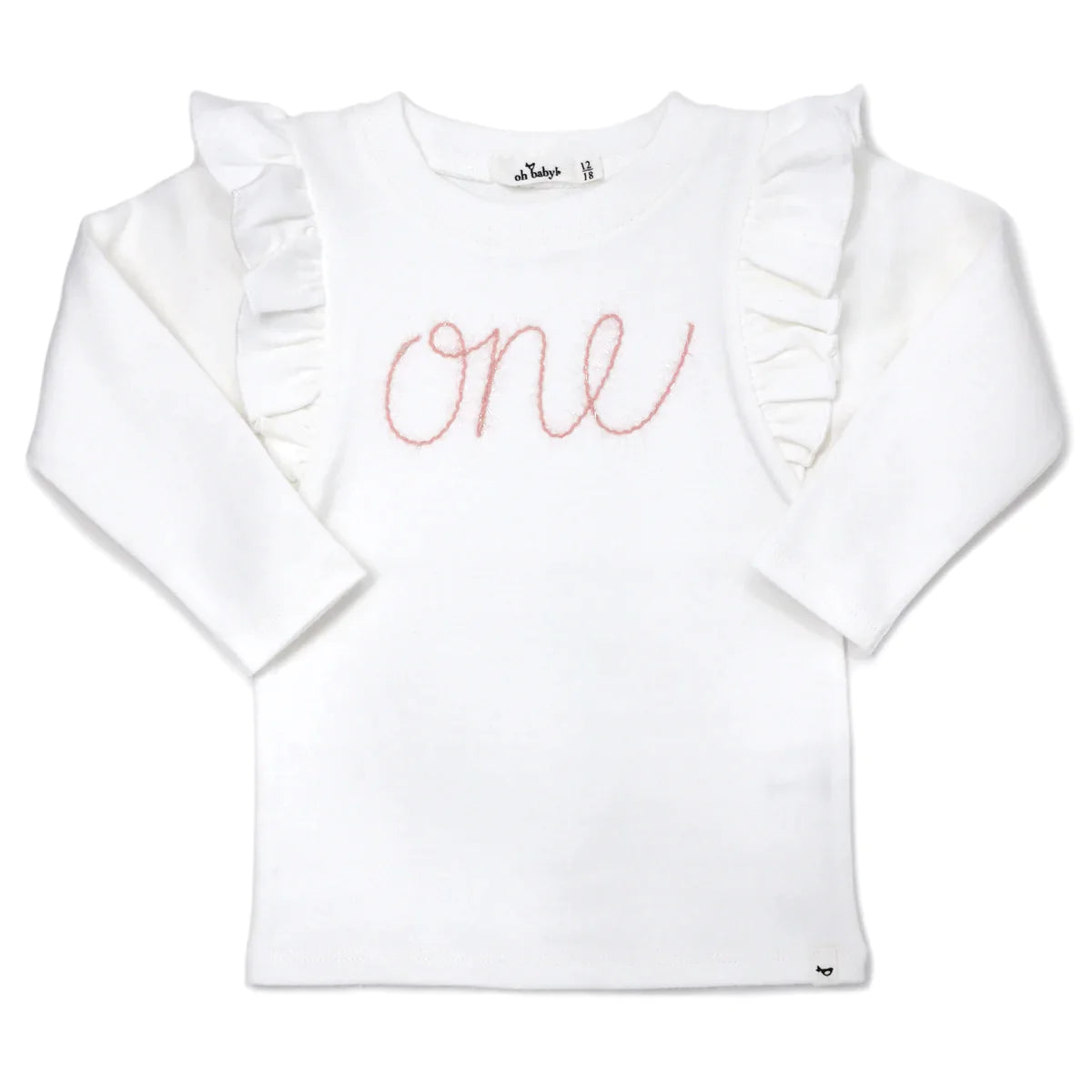 oh baby! “one” Pink Eyelash Millie Long Sleeve T-Shirt